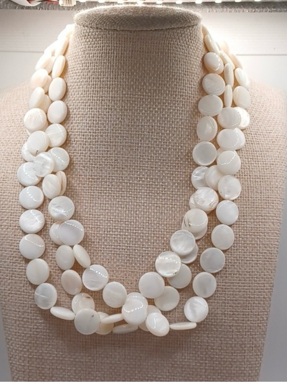 K-Amato Multi Strand Mother of Pearl Necklace